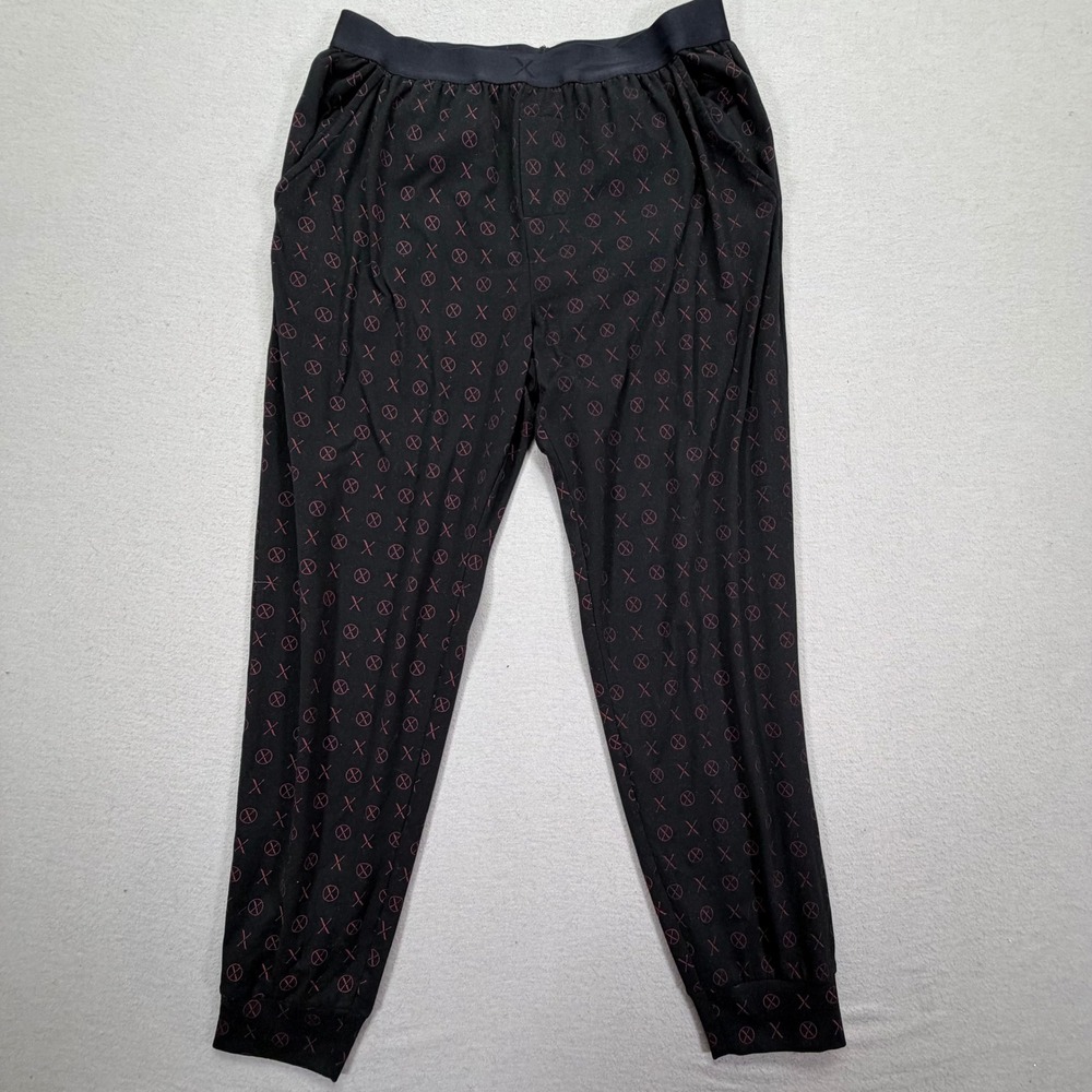 Express Pajama Joggers Mens Medium Good Black X & O Print Lounge Pants